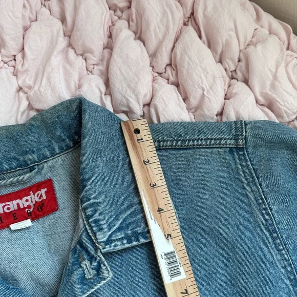 Vintage Wrangler Hero Denim Jacket Light Wash Blue Men’s L - Picture 5 of 8